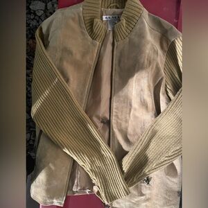 Ladies Tan leather Jacket Size Medium